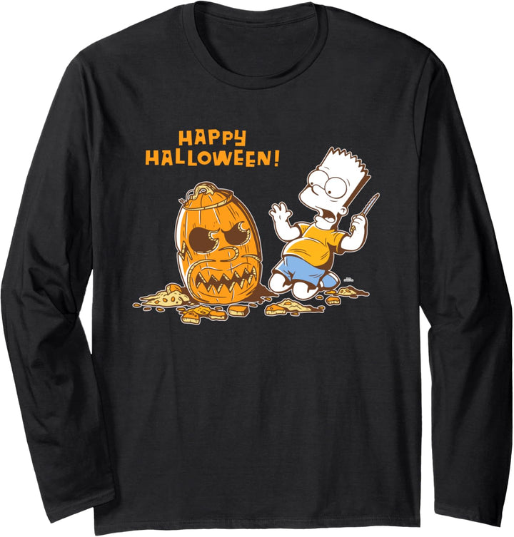 The Simpsons Bart Carves a Homer Pumpkin Halloween Langarmshirt