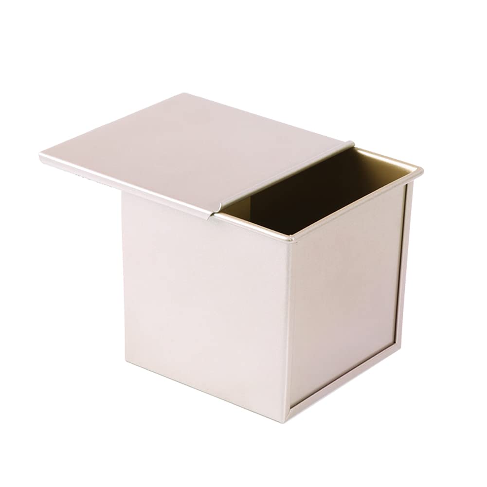 CANDeal Für 450g Teig Toast Brot Backform Gebäck Kuchen Brotbackform Mold Backform mit Deckel(Gold-Q