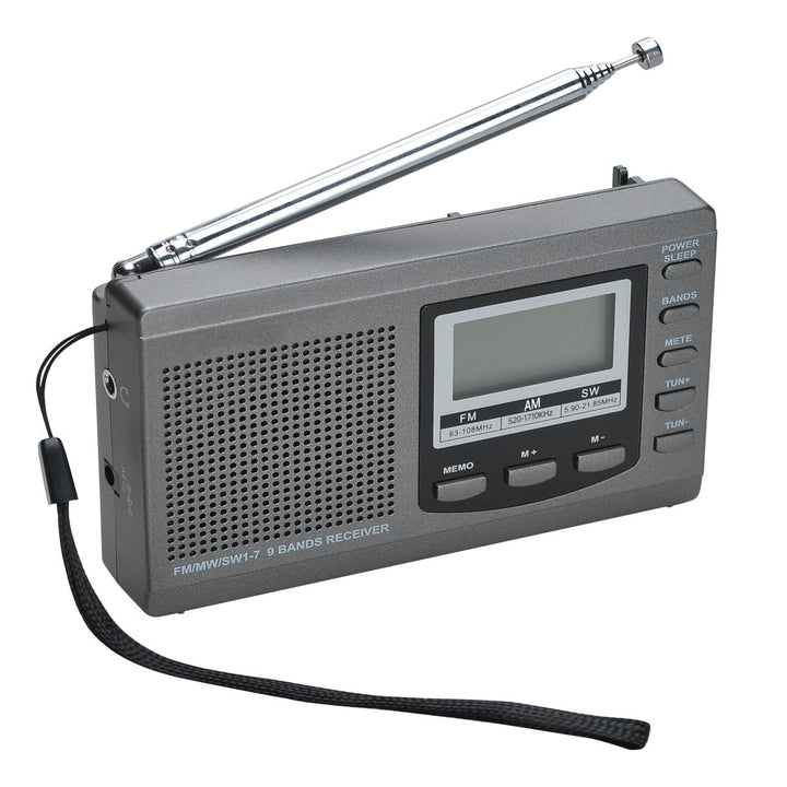 COVVY AM/FM / SW1-7 Tragbarer 9-Band-Radioempfänger mit Lautsprechern und Kopfhörern, ausgezeichnete