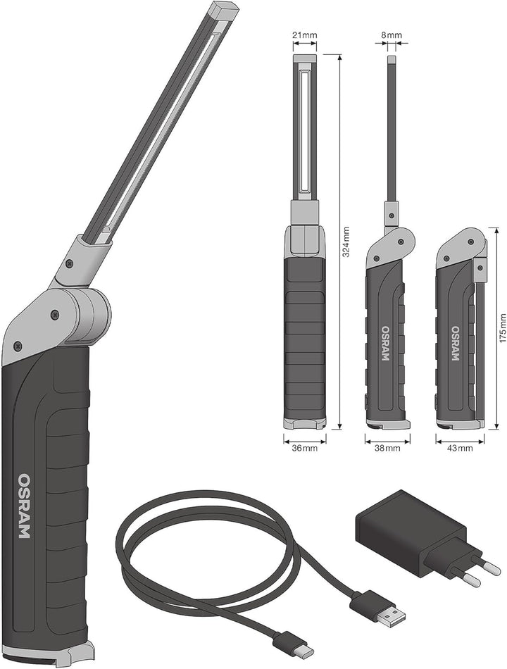 OSRAM LEDIL406 LEDinspect Fast Charge SLIM500, schlanke Inspektionsleuchte, 5700K, wiederaufladbare