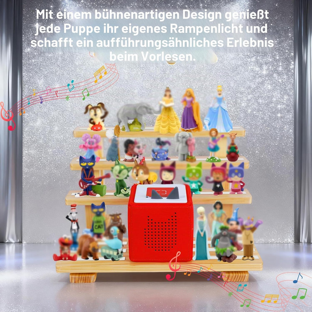 4 Tier Für Tonies Regal magnetisch,für Toniebox Figurenregal,Aufbewahrungsregal Display-Ständer,Plat