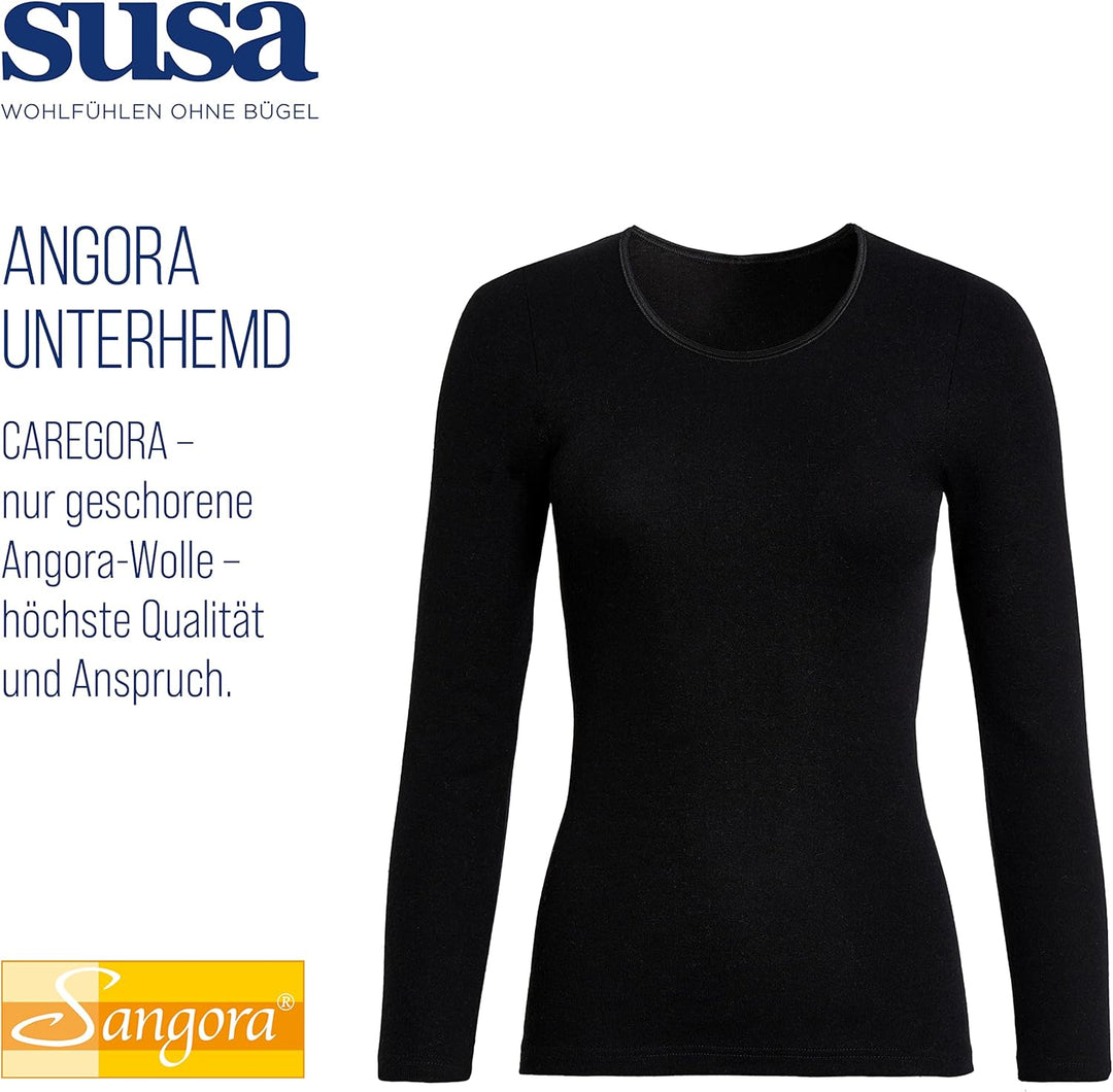 Susa Damen Langarmshirt S Schwarz (Schwarz S750), S Schwarz (Schwarz S750)