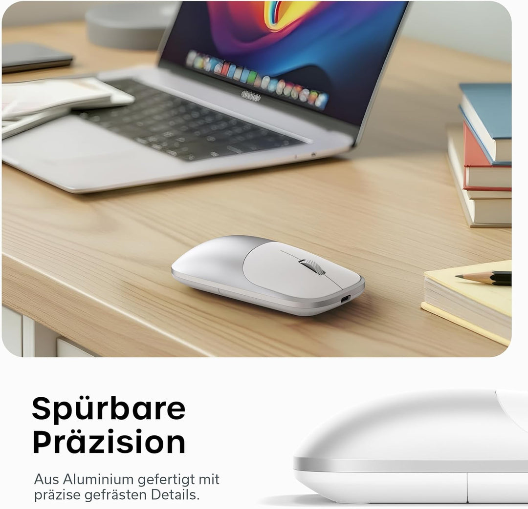 SATECHI Slim EX Kabellose Computermaus, Multi Device Bluetooth & 2,4-GHz für macOS, Windows, iPadOS