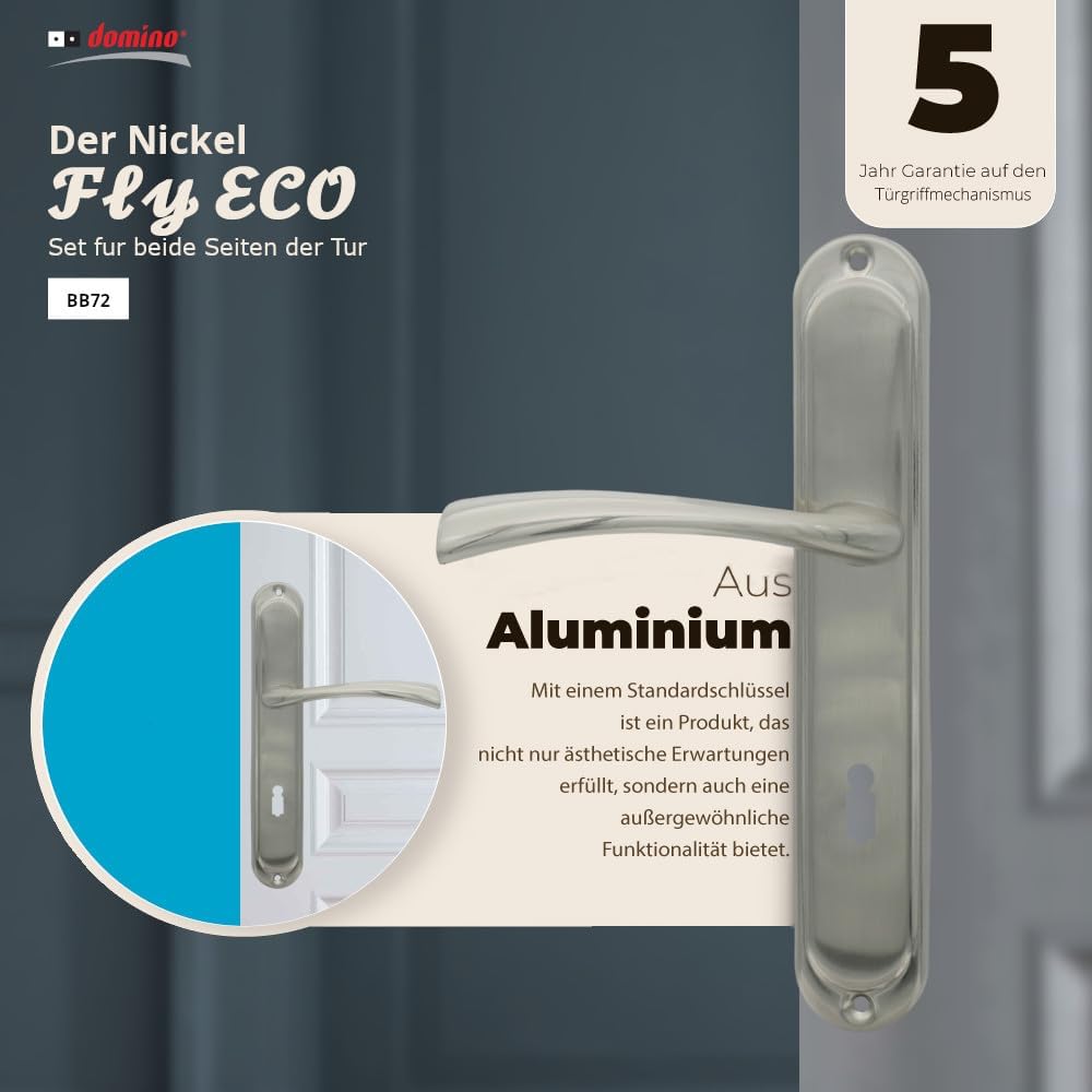 domino Türgriff, Drückergarnitur für Zimmertüren, Türdrücker-Set, Türklinke, Türbeschläge, Innentür