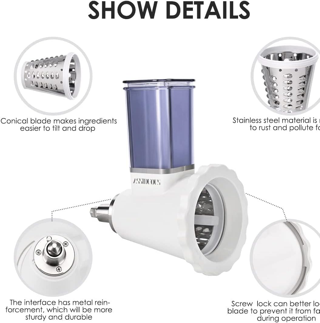Gemüseschneider für Kitchenaid Zubehör, Slicer Shredder Aufsätze für Kitchenaid Mixer, Zerkleinerer-