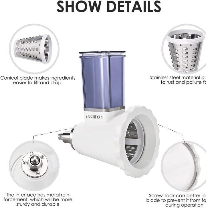 Gemüseschneider für Kitchenaid Zubehör, Slicer Shredder Aufsätze für Kitchenaid Mixer, Zerkleinerer-