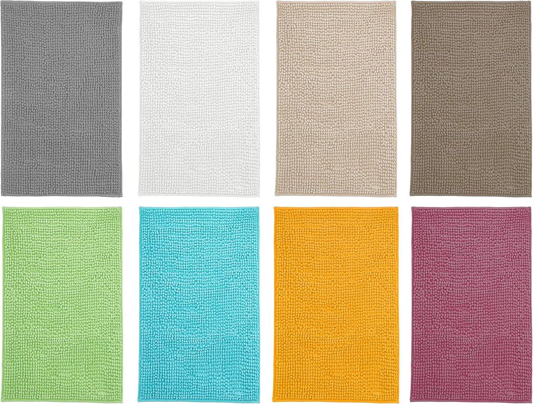 Brandsseller Moderne Chenille Badmatte Duschmatte Badeteppich im Shaggy Style (50x80 cm, Beige) 50x8