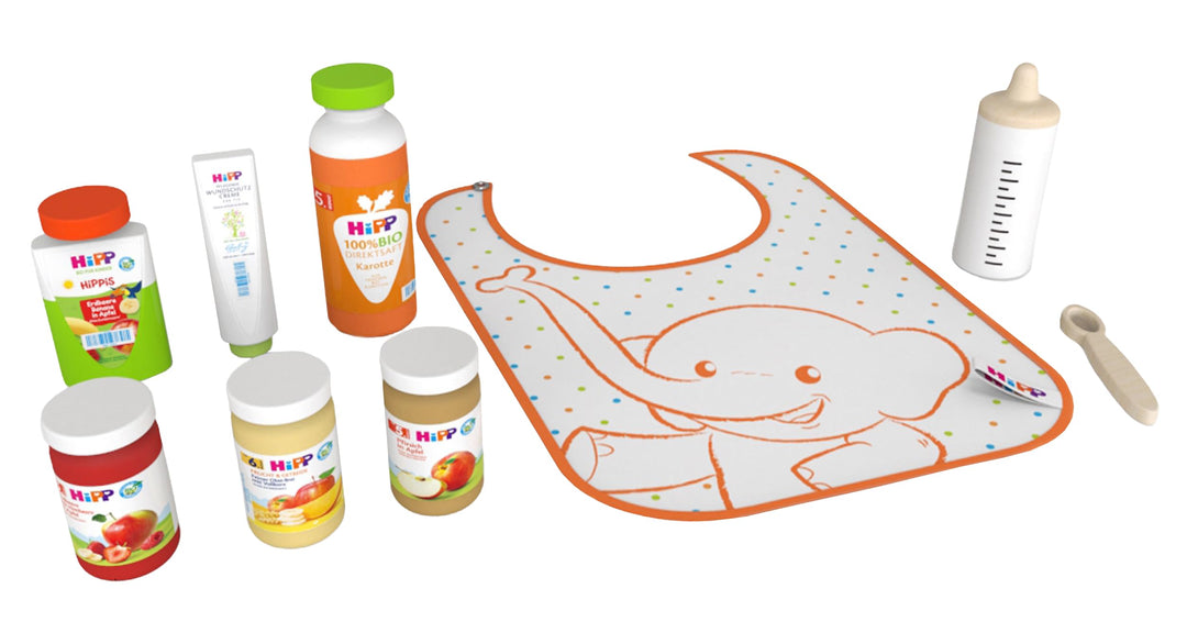 tanner DER KLEINE KAUFMANN TANNER Deco - HIPP Baby Set aus Holz, mit verschiedenen Produkten, Zubehö
