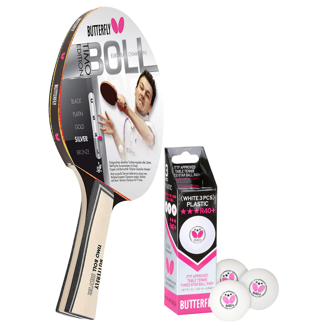 Butterfly® Timo Boll Silver 85015 Tischtennisschläger | Tischtennis Racket TT Bat Hobbyschläger für