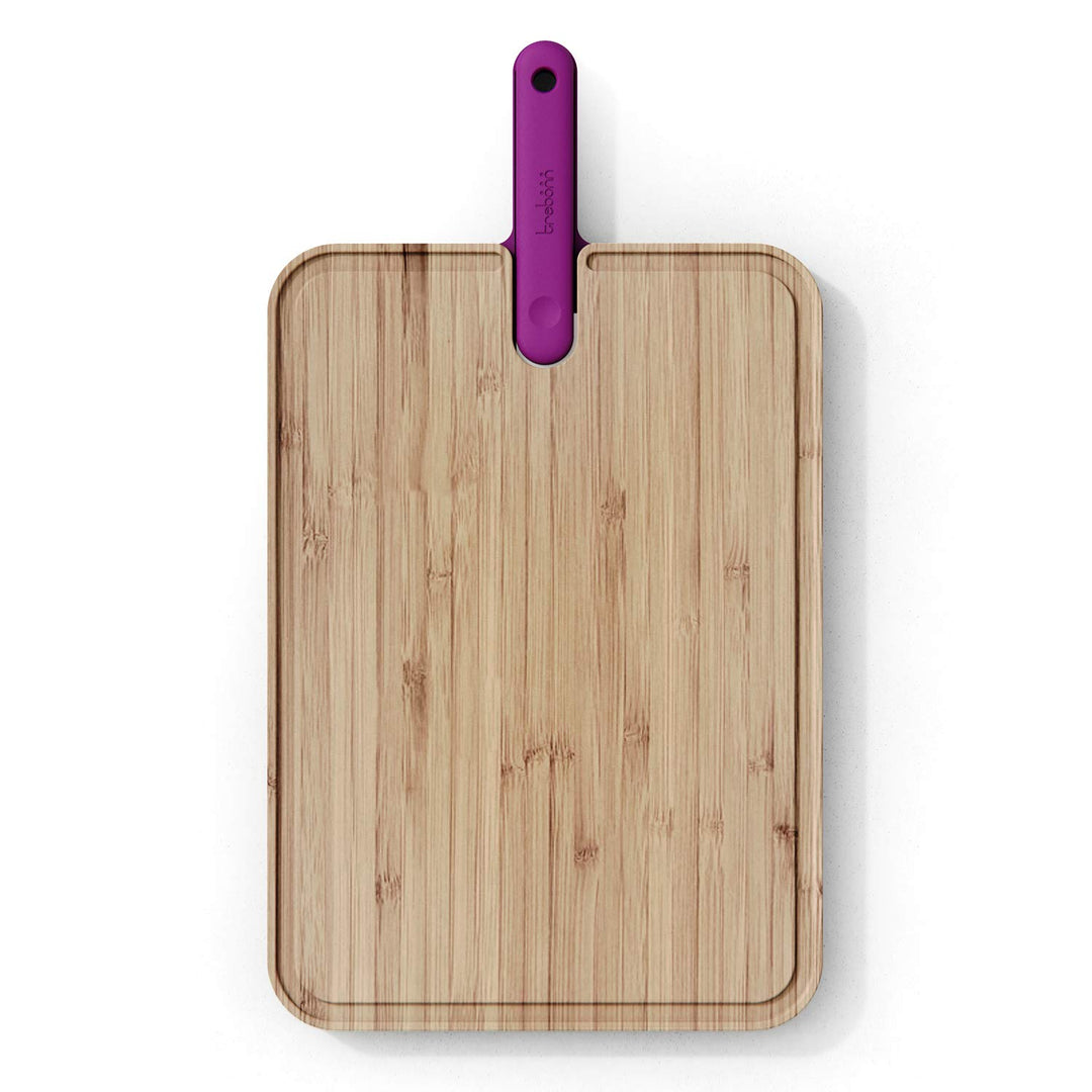 Trebonn - Artù Integrated Knife Chef Schneidebrett aus Bambus mit integriertem Chef-Messer, 43 x 24