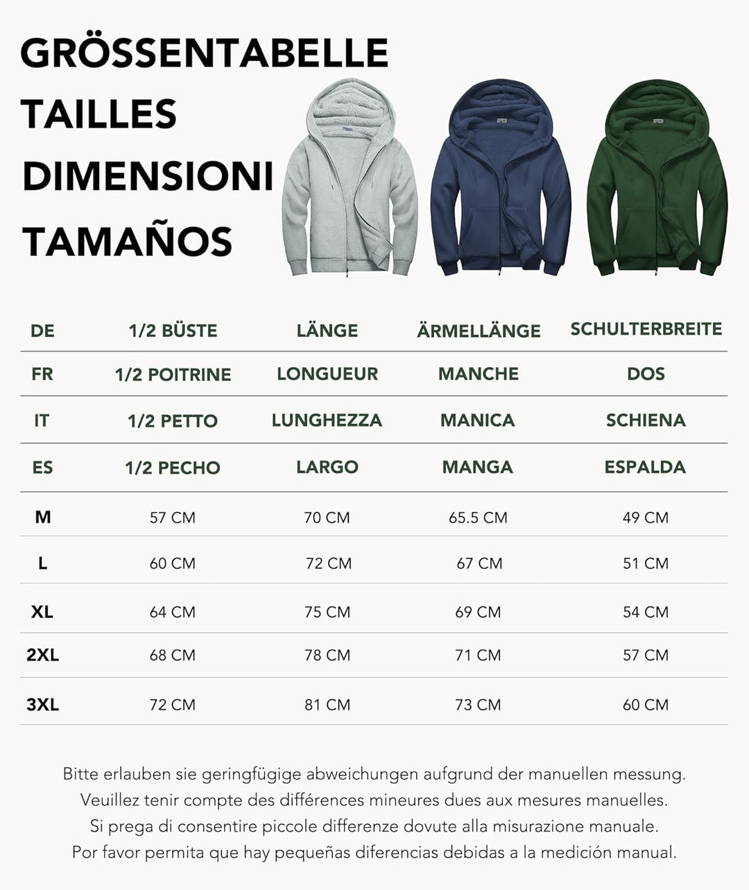 igeekwell Herren Hoodie, Herren Reissverschluss Kapuzenpullover Kapuze Casual Sweatshirt Classic Far