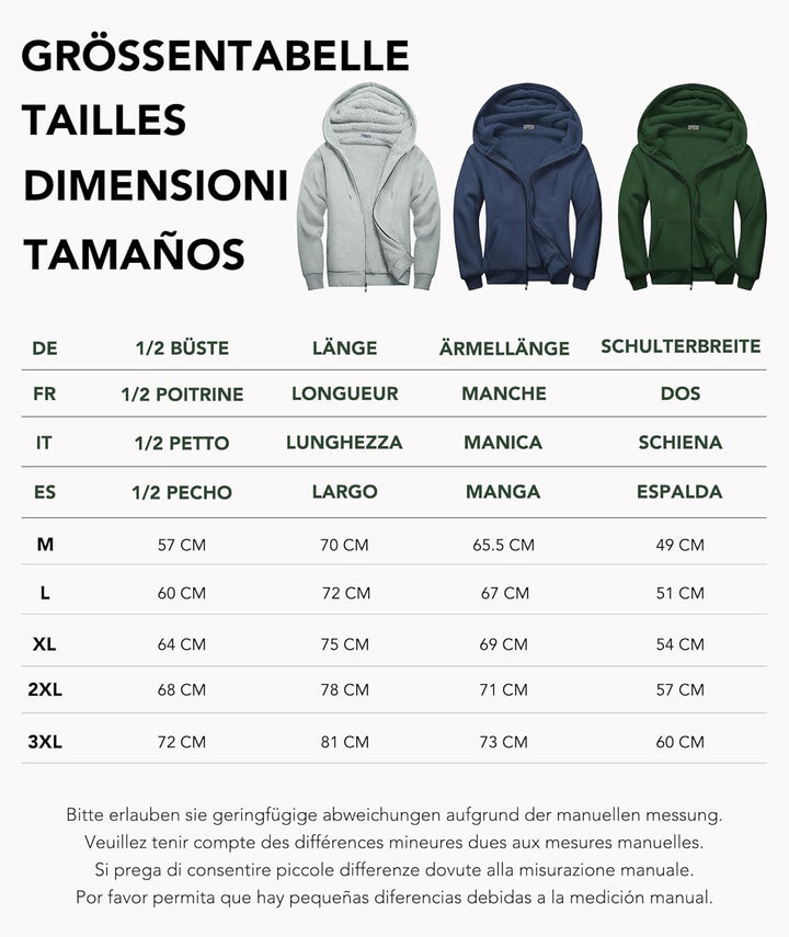 igeekwell Herren Hoodie, Herren Reissverschluss Kapuzenpullover Kapuze Casual Sweatshirt Classic Far