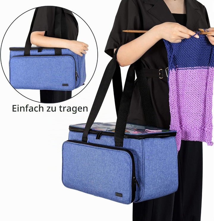Yarwo Tasche für Garnaufbewahrung, Stricktasche zur Aufbewahrung von Wolle, Handarbeitstasche mit Gr