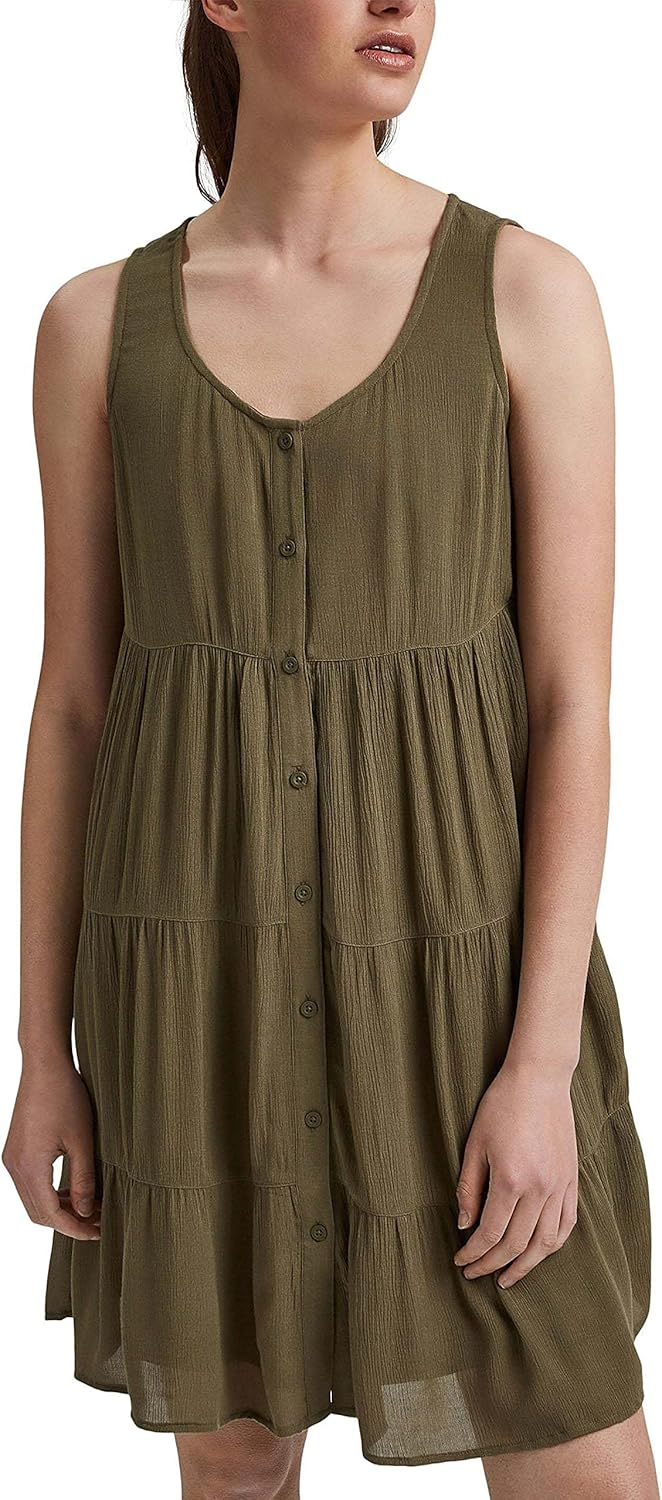 edc by ESPRIT Damen Kleid 051cc1e312 32 350/Khaki Green, 32 350/Khaki Green