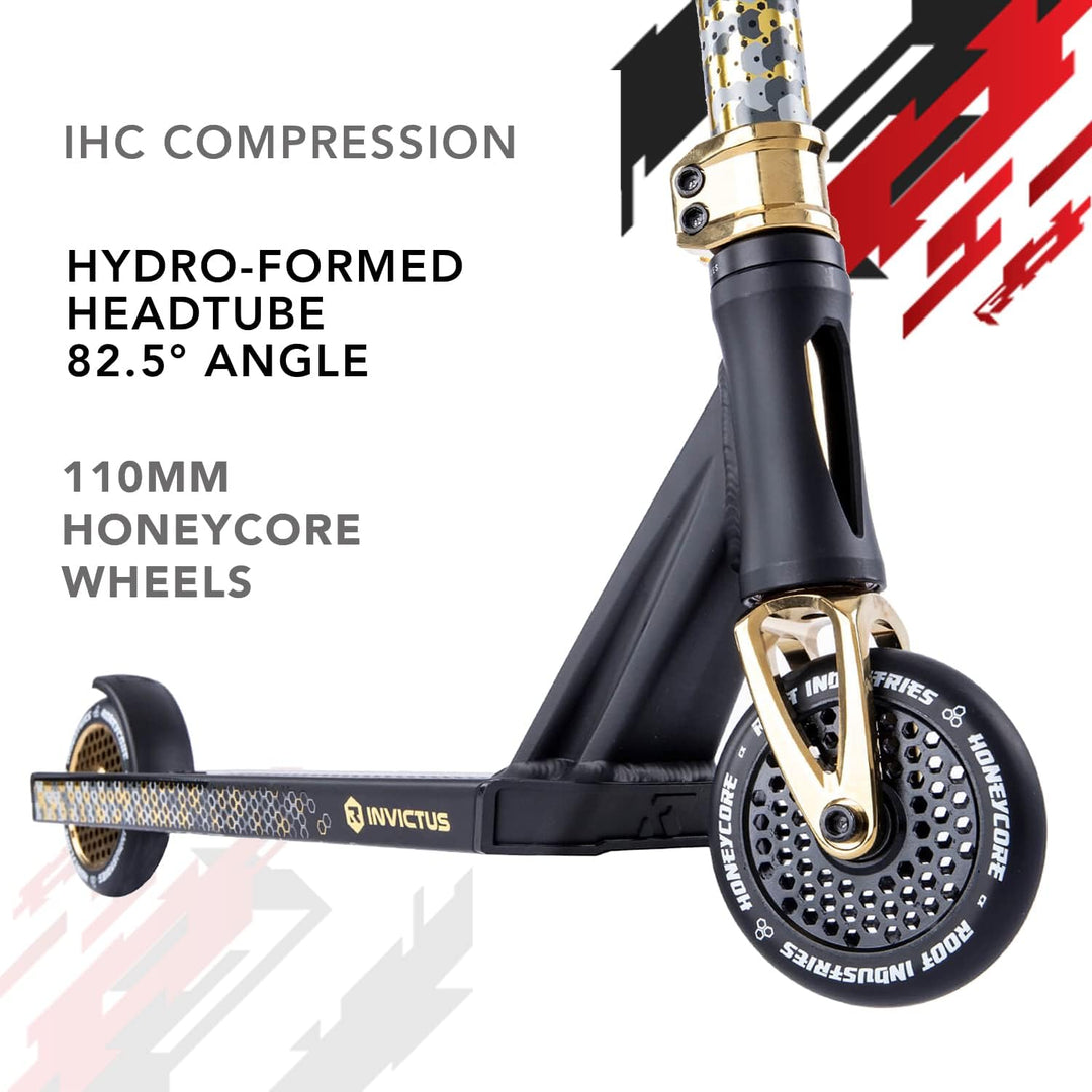 Root Industries Unisex – Erwachsene Invictus Signature Scooter Einheitsgrösse Black/Gold, Einheitsgr