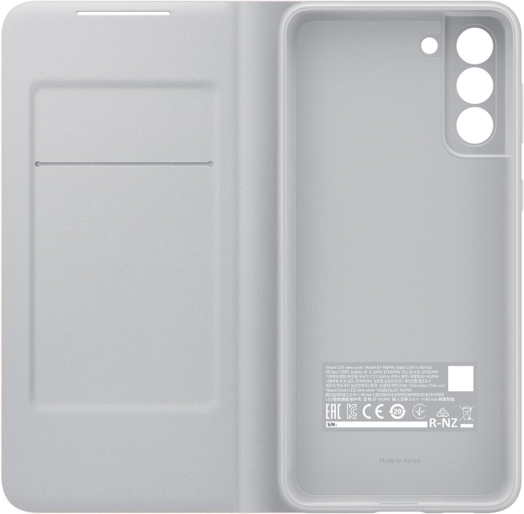 Samsung LED View Smartphone Cover EF-NG996 für Galaxy S21+ 5G Handy-Hülle, LED-Anzeige, Kartenhalter