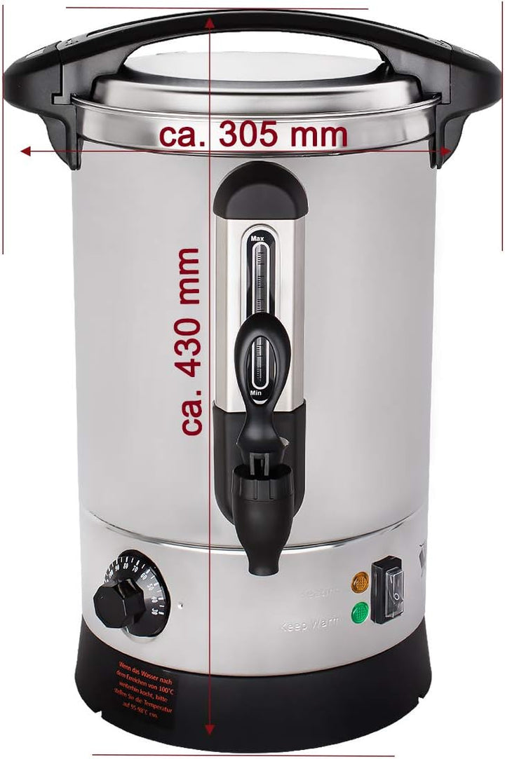 Beeketal 'BGWK5' Gastro Glühweinkocher 5 Liter Volumen mit Füllstandskala, Anit-Tropf Zapfhahn und s