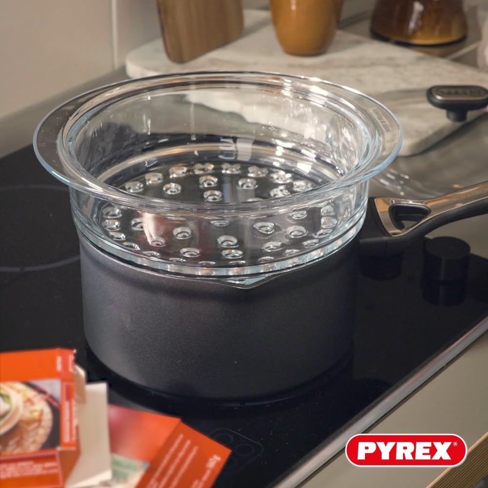 Pyrex® - Dampfkorb + Deckel – Kochen mit Dampf für eine gesunde und schmackhafte Küche