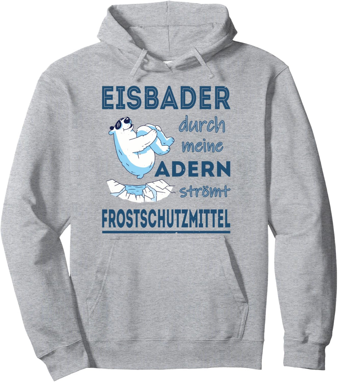 Eisbaden Eistauchen Eisschwimmen Winterschwimmen Pullover Hoodie