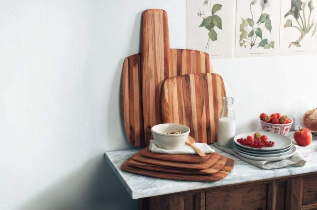 Teak-Schneidbrett 36x24cm Braun 45x20x15 cm, Braun 45x20x15 cm