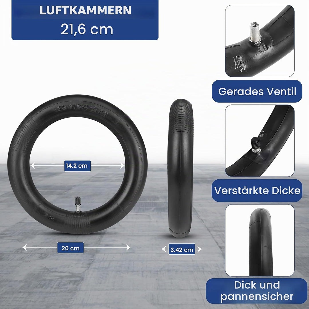 ANSENI e scooter reifen 8 1/2 x2 Reifen scooter ersatzräder für scooter,2 Reifen und 2 Schläuche,Rol