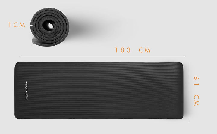 FIZYO Yogamatte 183x61x1 cm – Rutschfeste Fitness- &amp; Trainingsmatte aus NBR-Schaum – Gymnastikmatte