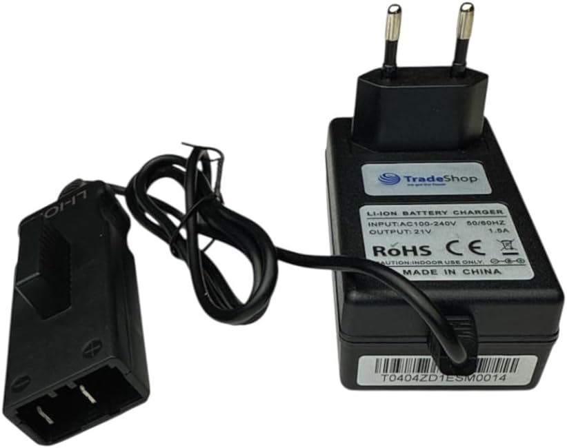 Trade-Shop 18V Li-Ion Ladegerät kompatibel mit Gardena 9824, 9825, 9838, 9839, 5039-20, 8866-20, 887