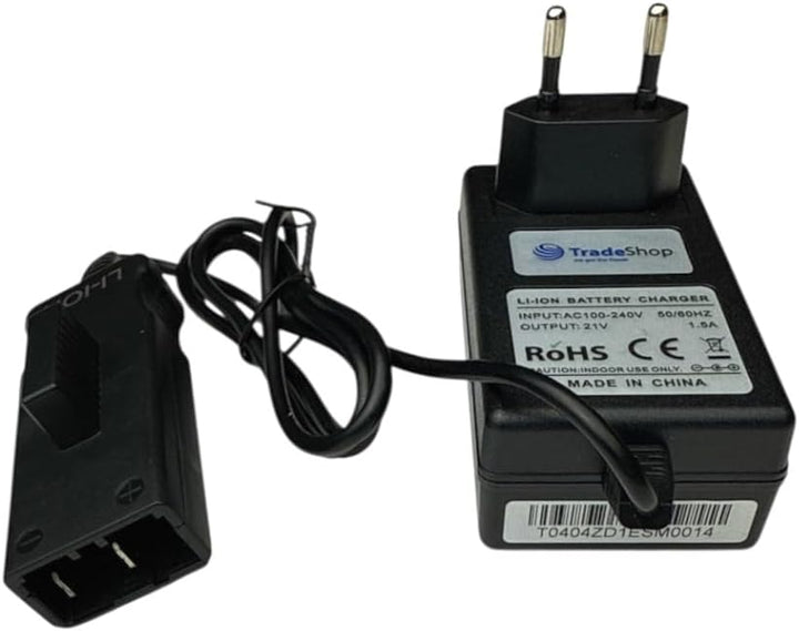 Trade-Shop 18V Li-Ion Ladegerät kompatibel mit Gardena 9824, 9825, 9838, 9839, 5039-20, 8866-20, 887