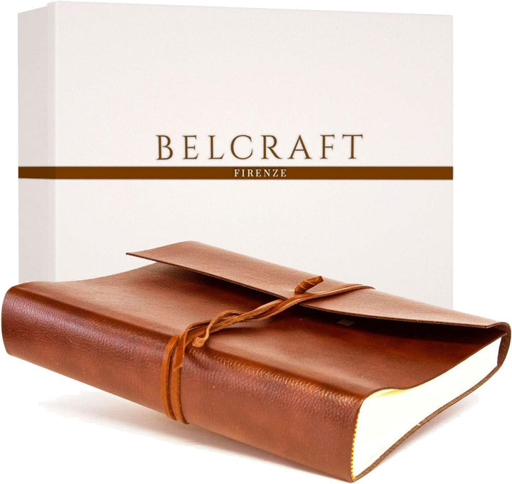 BELCRAFT Tivoli Fotoalbum aus recyceltem Leder fadenheftung, Handgearbeitet in klassischem italienis