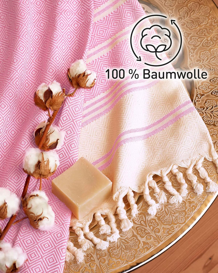 Fit-Flip Hamamtuch aus 100% Baumwolle – saugfähig und schnelltrocknend – türkisches Saunatuch, Stran
