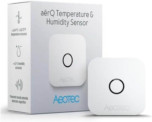 AEOTEC aërQ Temperatur- und Luftfeuchtigkeitssensor, Z-Wave, SmartThings, ZWA039, Weiss