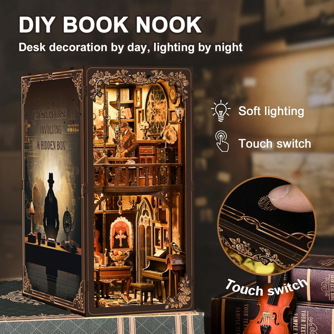 Book Nook Kit, DIY Miniatur Haus Puppenhaus Bausatz Bücherregal Deko für Jugendliche und Erwachsene（