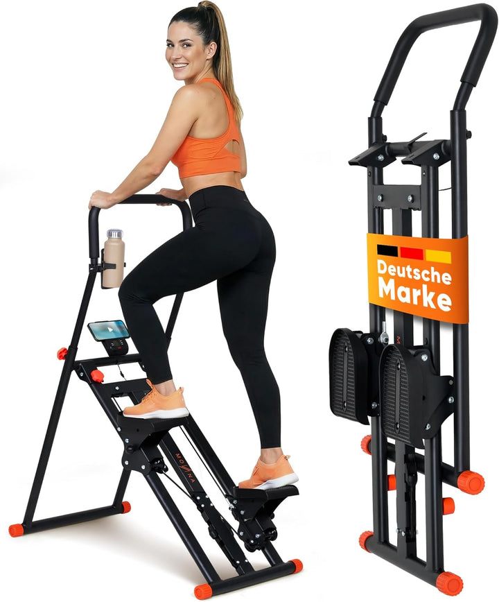 Stairmaster für Zuhause – Movana Treppensteiger Fitnessgerät mit 3 Schwierigkeitsstufen, Testsieger,
