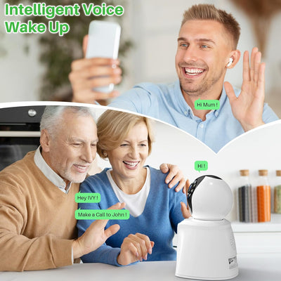 Mingfuxin Überwachungskamera Innen mit 2,8 Zoll Bildschirm, 2K 3MP Kamera Überwachung Innen, 2,4 GHz