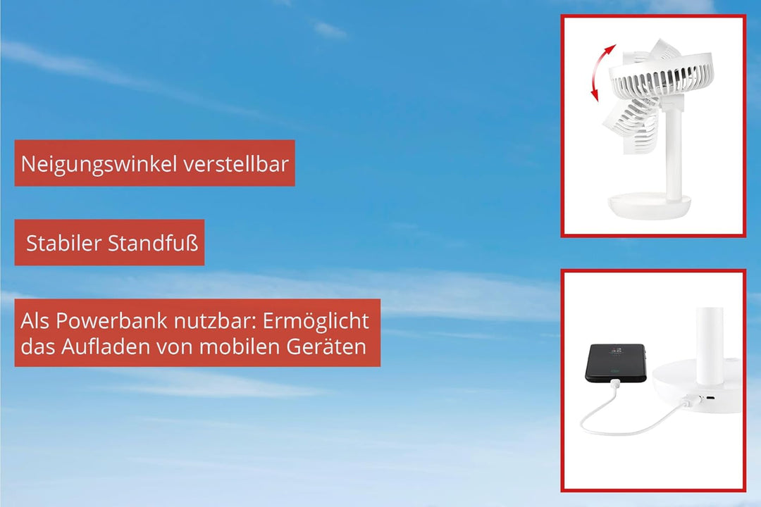 Unold Tischventilator Breezy 86710 - Weiss,25 Watt, 2-stufige Geschwindigkeitsregelung, Oszillation