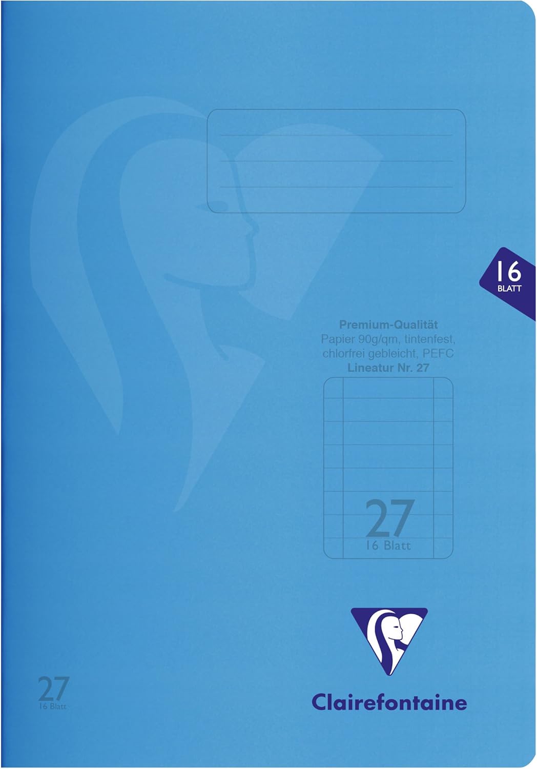 Clairefontaine 303227C - Packung mit 25 Heften S´coolbook, ideal für die Schule, DIN A4, 16 Blatt, 9