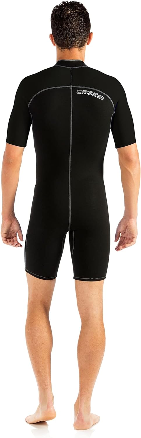 Cressi Lido Man - Shorty Neopren High Stretch 2 mm Neoprenanzug für Herren Schwarz- Grün 3XL, Schwar