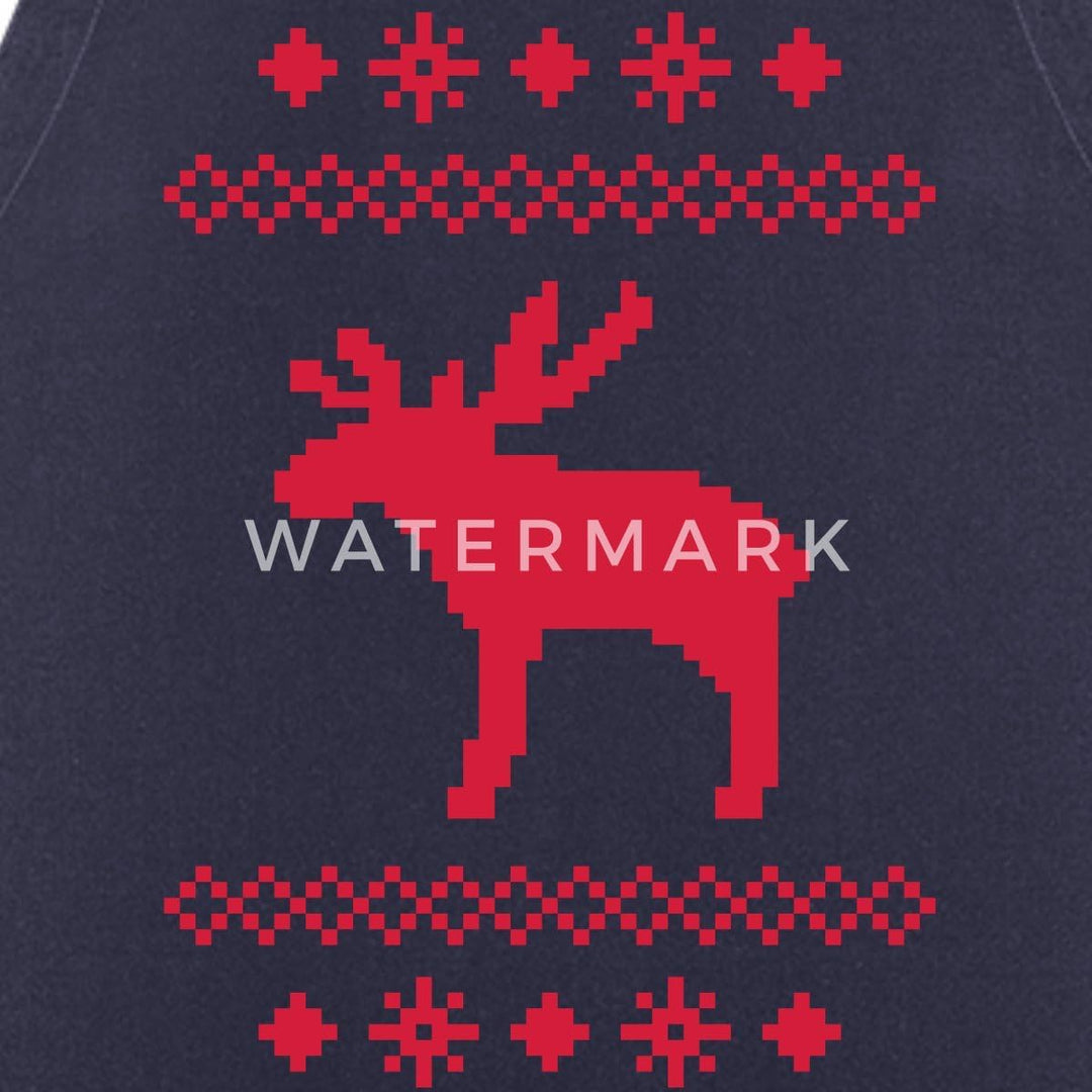 Spreadshirt Elch Norwegen Schweden Strickmuster Kochschürze Navy, Navy