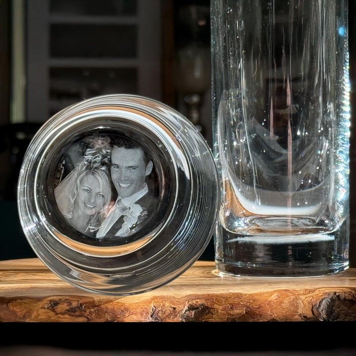 contento | Whisky-Glas Set personalisiert – Fotogravur im Glasboden – eigenes Bild in Glas (Boden) g