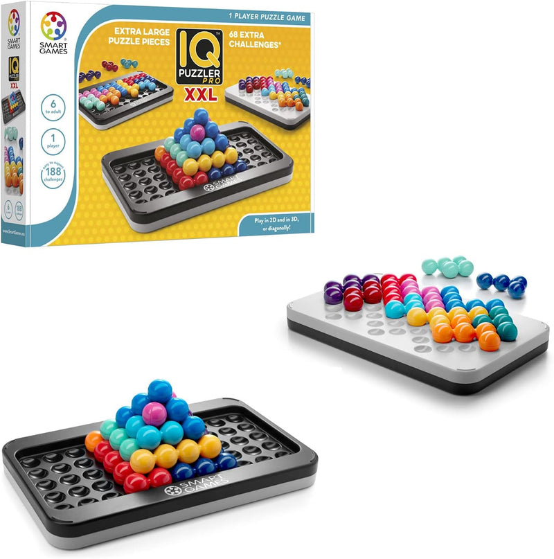 Smart Games - IQ Puzzler Pro XXL, Extra Large Puzzle Game with 188 Challenges, 3 Playing Modes, 6+ Y