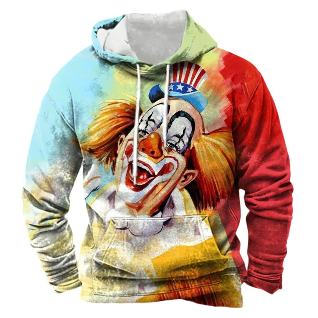 Kapuzenpullover mit Karnevalsprint weiches Fleece Sweatshirt Vordertasche verstellbarem Kordelzug kö