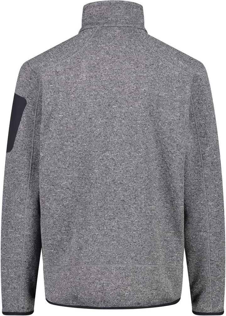 CMP Herren Knit tech mélange Fleece Jacket Fleecejacke S Eis-titan-schwarz, S Eis-titan-schwarz
