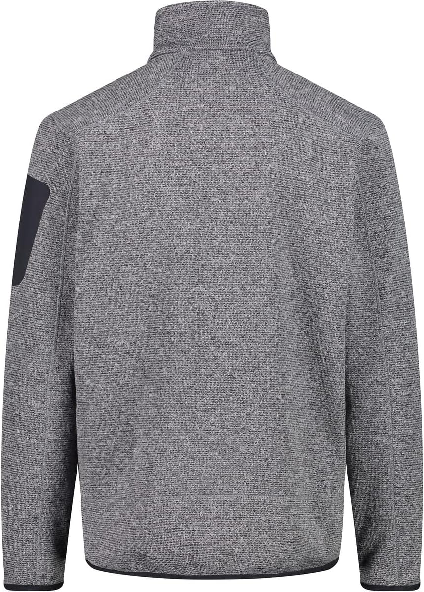 CMP Herren Knit tech mélange Fleece Jacket Fleecejacke S Eis-titan-schwarz, S Eis-titan-schwarz