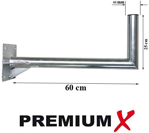 PremiumX 60cm Wandhalter Stahl verzinkt SAT Antenne Wandhalterung Halter Wandabstand 60 cm mit Verst