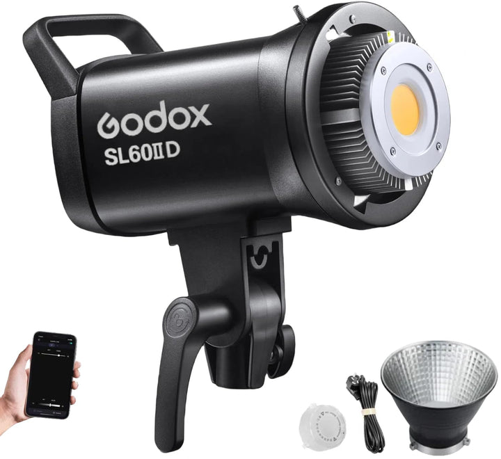 Godox SL60IID LED-Videoleuchte, 70 W 5600 K CRI 96 TLCI 97 LED-Studioleuchte mit Bowens-Halterung, 8