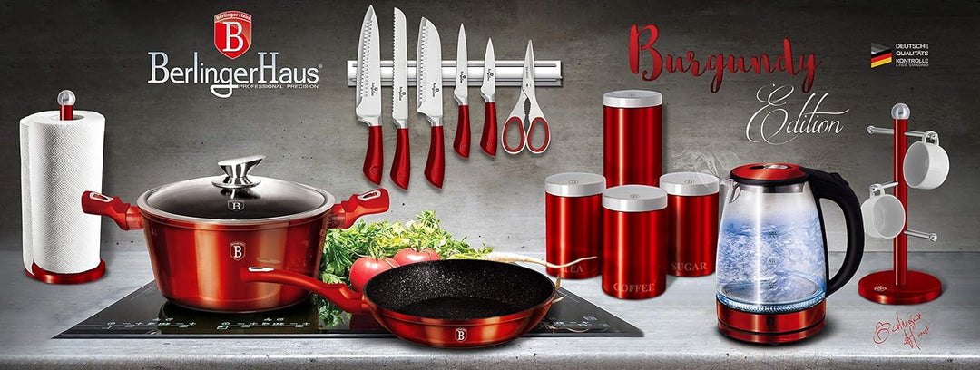 Berlinger Haus - BH/1256n - Savepan mit Cover, 20 cm, Burgund -Ausgabe von Metal Line Metallic Burgu