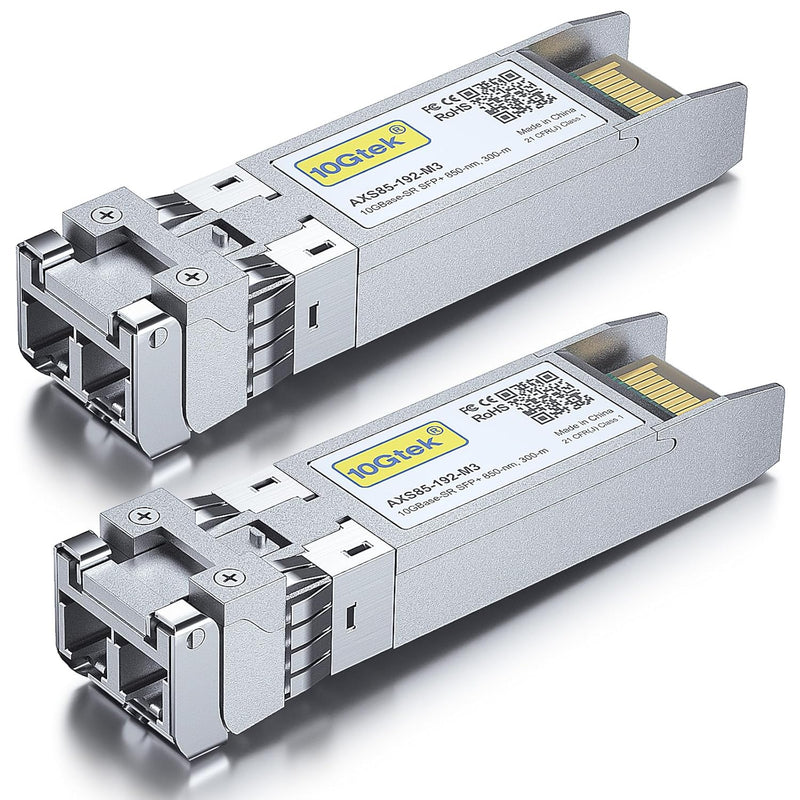 [2 Stück] 10Gb SFP+ SR Multimode Modul, 10GBase-SR LC Transceiver Kompatibel für Cisco SFP-10G-SR, M