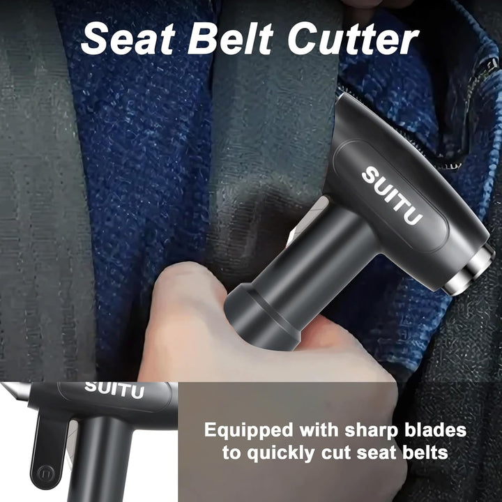 Longzhuo Gurtschneider Notfallhammer, 3 in 1 Notfallhammer Auto mit Gurtschneider, für Auto und Buss