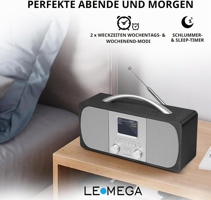 Tragbares DAB Radio | Digitalradios netz- und Batteriebetrieben | DAB Radiowecker | UKW-Radio,Blueto