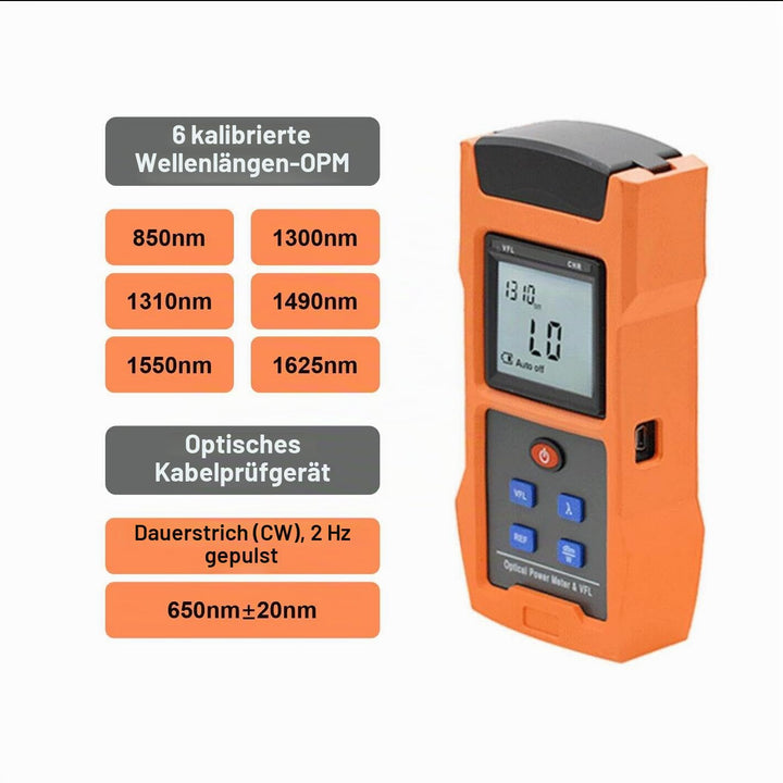 QIIRUN optischer Leistungsmesser -70~+10dBm mit visuellem Fehlersuchgerät 10mW Stromversorgung durch